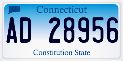CT license plate AD28956