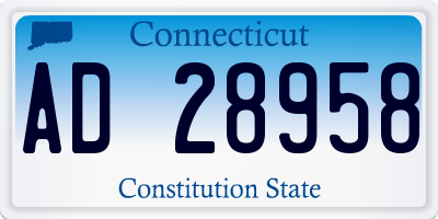 CT license plate AD28958