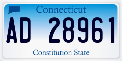 CT license plate AD28961