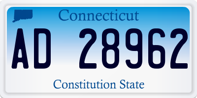 CT license plate AD28962