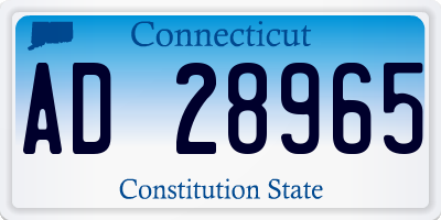 CT license plate AD28965