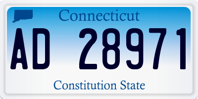 CT license plate AD28971