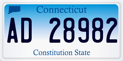 CT license plate AD28982