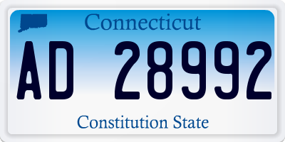 CT license plate AD28992