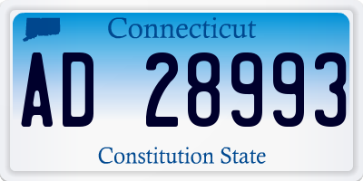 CT license plate AD28993