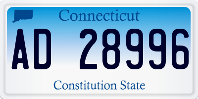 CT license plate AD28996