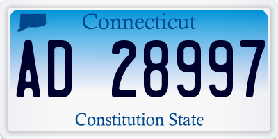 CT license plate AD28997