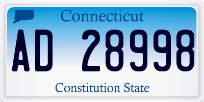 CT license plate AD28998
