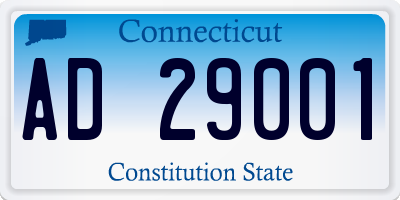 CT license plate AD29001