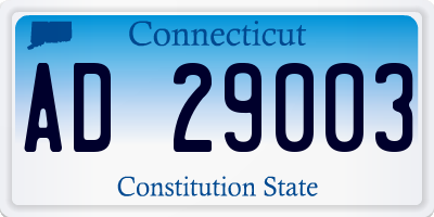 CT license plate AD29003