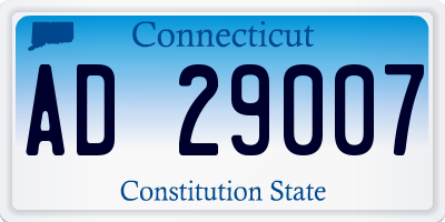 CT license plate AD29007