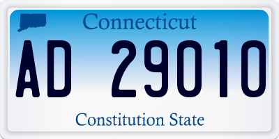 CT license plate AD29010