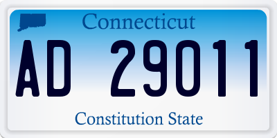 CT license plate AD29011