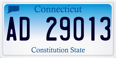 CT license plate AD29013