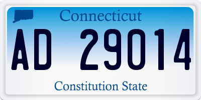 CT license plate AD29014