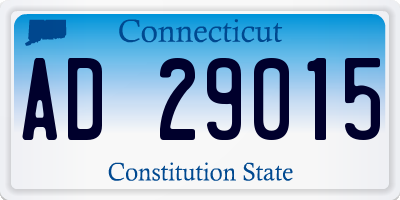 CT license plate AD29015