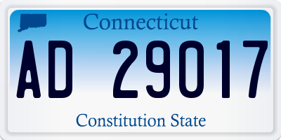 CT license plate AD29017