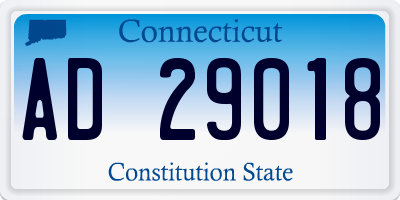CT license plate AD29018