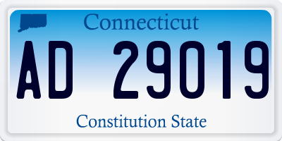 CT license plate AD29019