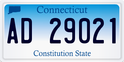CT license plate AD29021