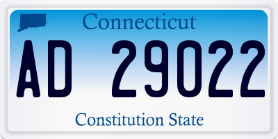 CT license plate AD29022