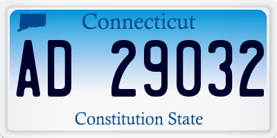CT license plate AD29032