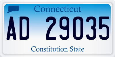 CT license plate AD29035
