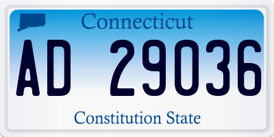 CT license plate AD29036