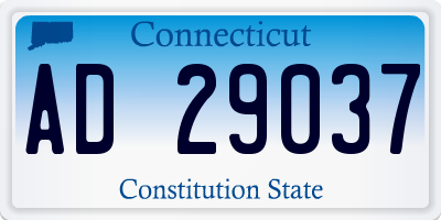CT license plate AD29037