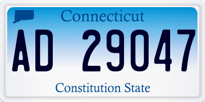 CT license plate AD29047