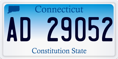 CT license plate AD29052