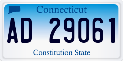 CT license plate AD29061