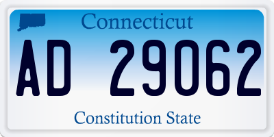 CT license plate AD29062
