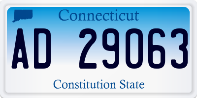 CT license plate AD29063