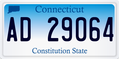 CT license plate AD29064