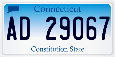 CT license plate AD29067