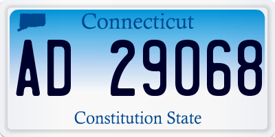 CT license plate AD29068