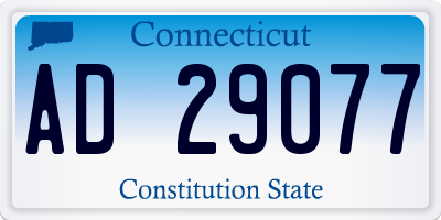 CT license plate AD29077