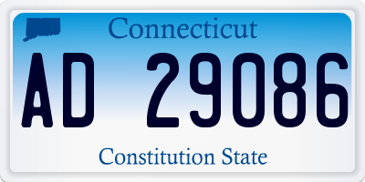 CT license plate AD29086