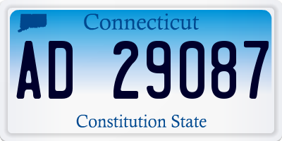 CT license plate AD29087