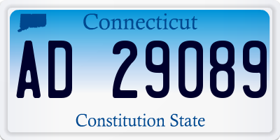 CT license plate AD29089
