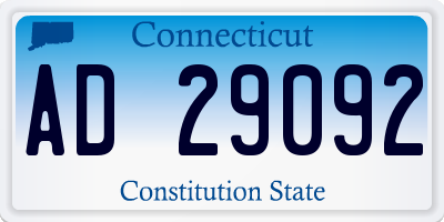CT license plate AD29092