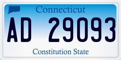 CT license plate AD29093