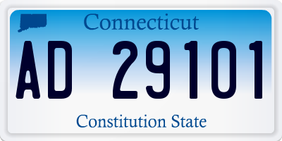 CT license plate AD29101