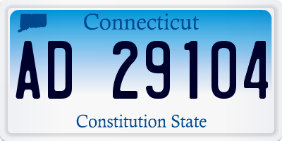 CT license plate AD29104