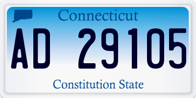 CT license plate AD29105