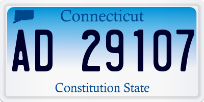 CT license plate AD29107