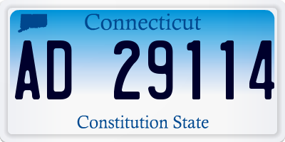 CT license plate AD29114