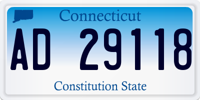 CT license plate AD29118