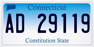 CT license plate AD29119